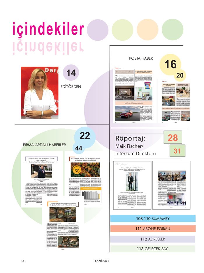 Laminart Dergisi İçindekiler 157