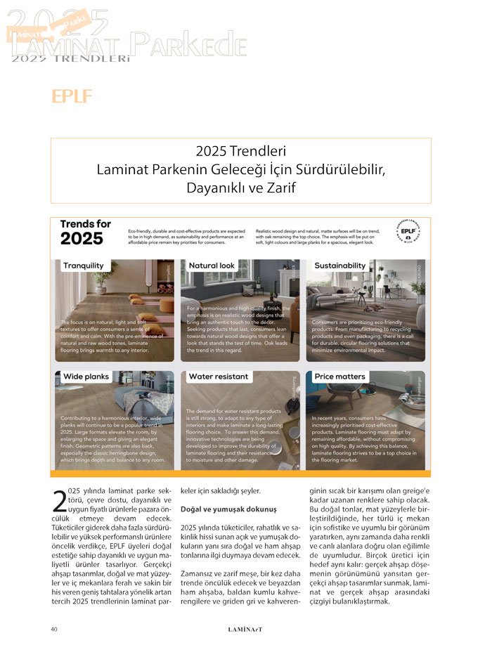 Laminart Dergisi-Dosya: Laminat Parke 2025-EPFL