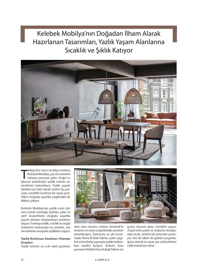 Laminart dergisi Firma haber Kelebek Mobilya